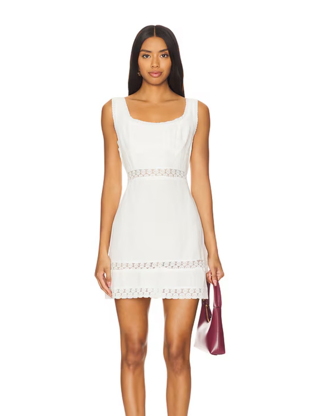 Rixo Ronan Mini Dress Cream Size M